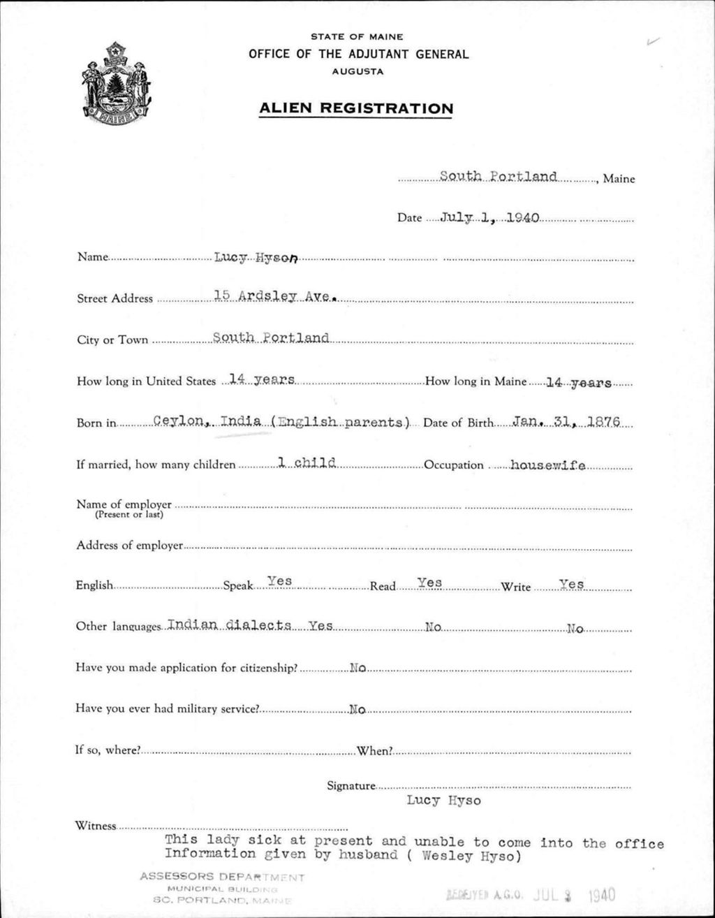 Miniature of Alien Registration- Hyson, Lucy (Portland, Cumberland County)