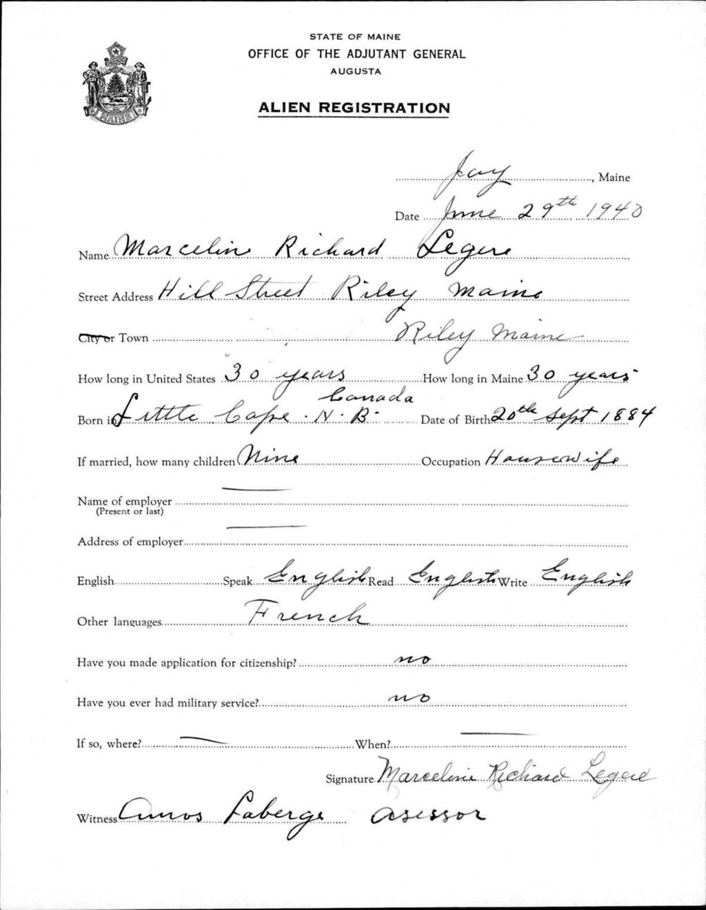 Miniature of Alien Registration- Richard, Marcelin (Jay, Franklin County)