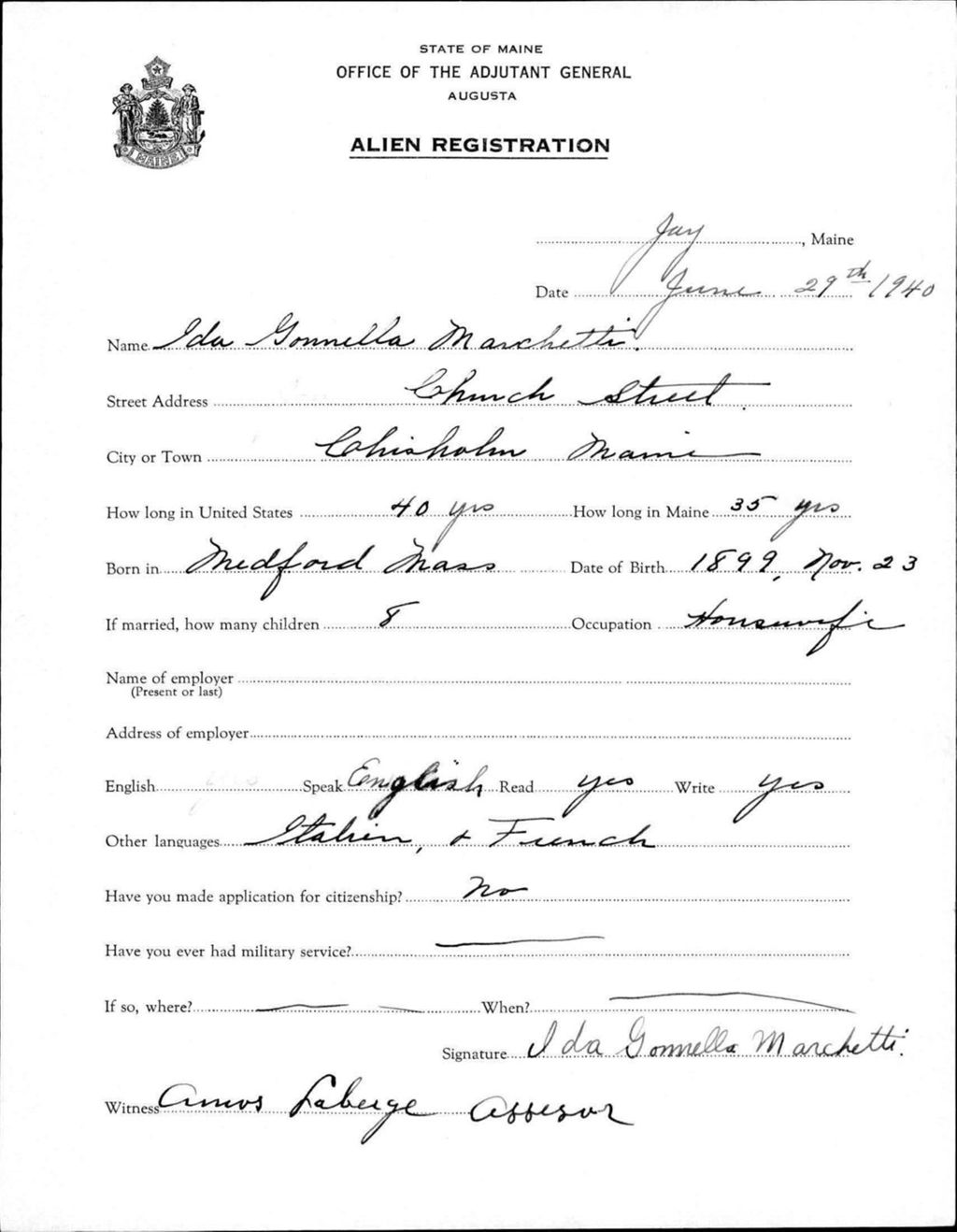 Miniature of Alien Registration- Gomella, Ida (Jay, Franklin County)