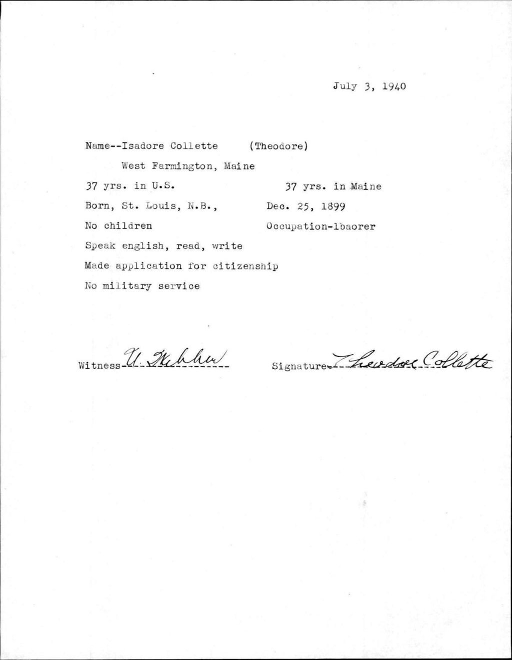 Miniature of Alien Registration- Theodore, Isadore (Farmington, Franklin County)