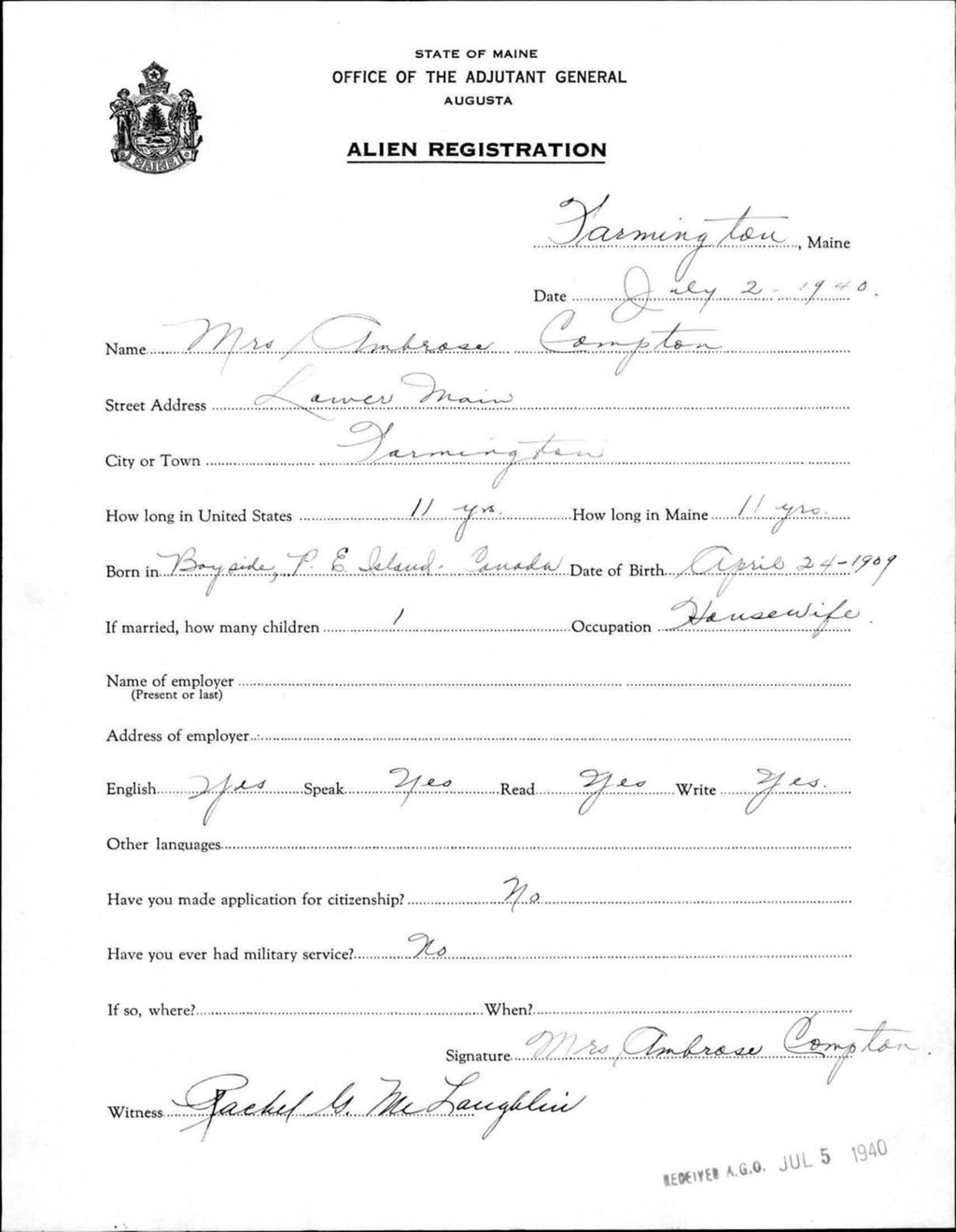 Miniature of Alien Registration- Compton, Ambrose (Farmington, Franklin County)