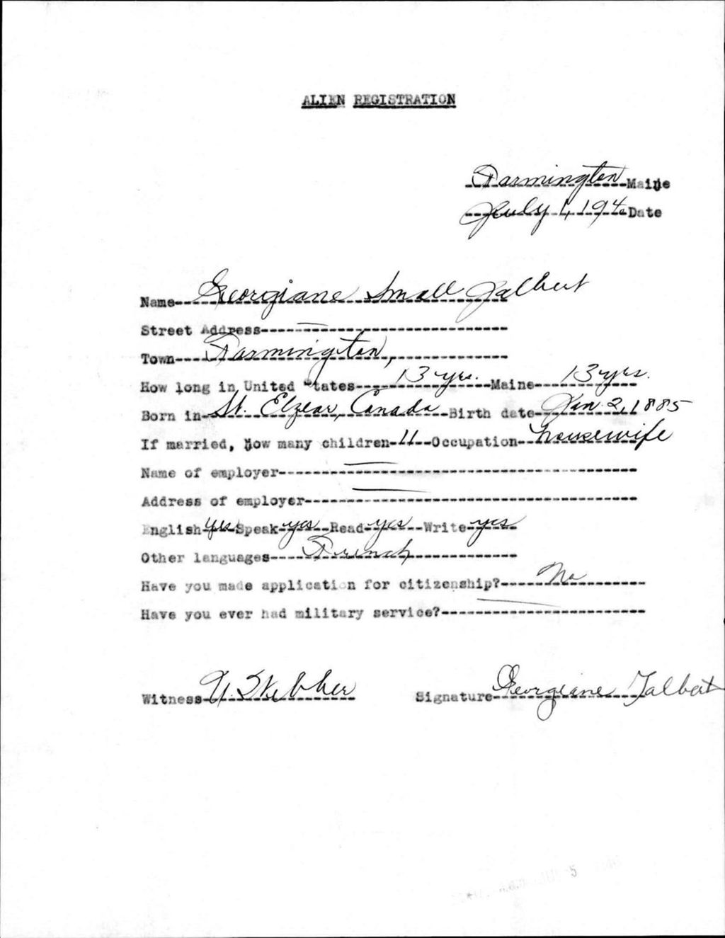 Miniature of Alien Registration- Small, Georgiane (Farmington, Franklin County)