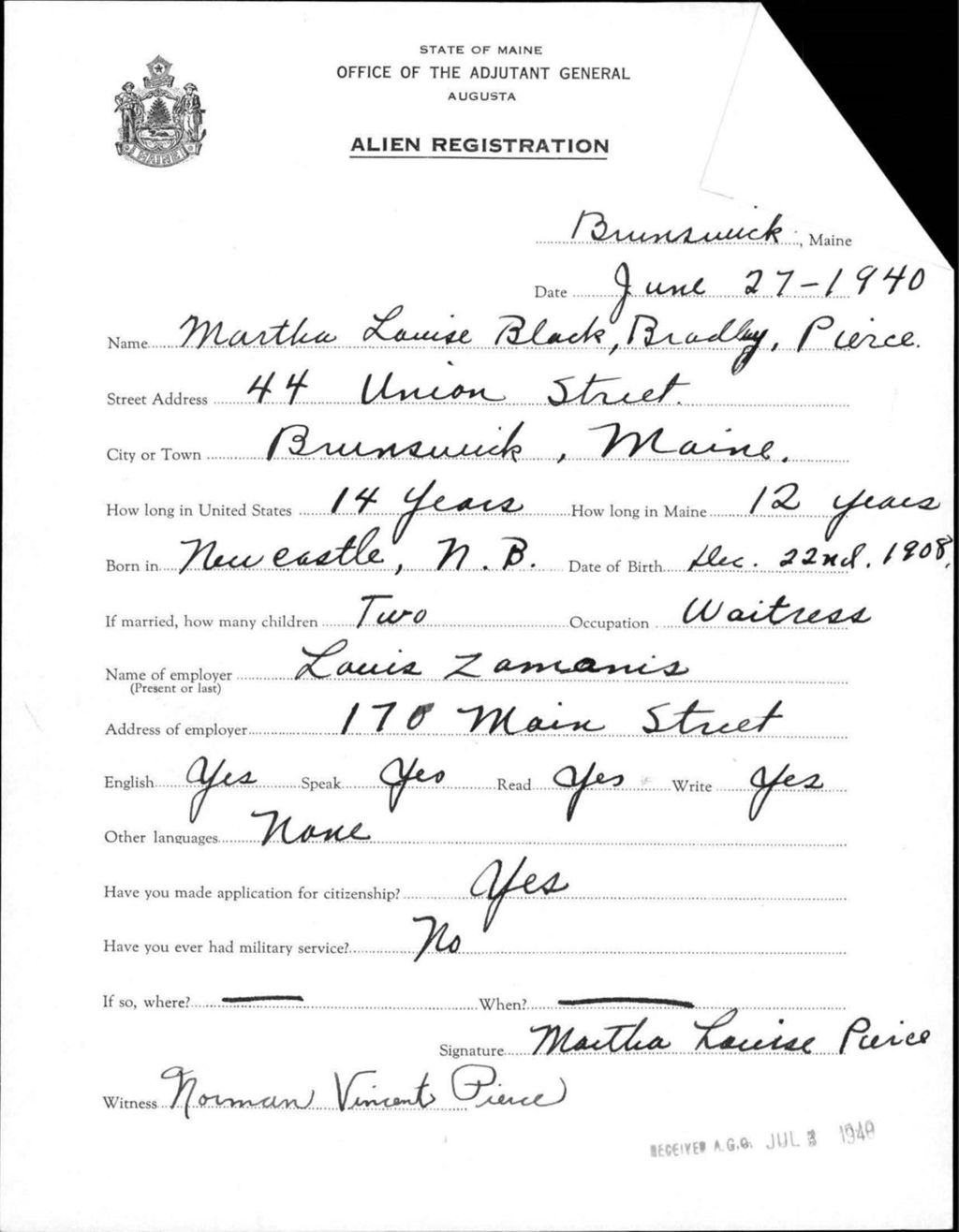 Miniature of Alien Registration- Black Bradley, Martha L. (Brunswick, Cumberland County)